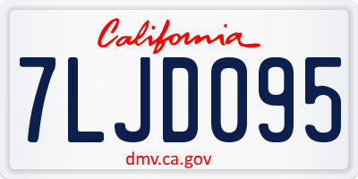 CA license plate 7LJD095