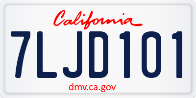 CA license plate 7LJD101