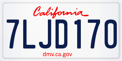 CA license plate 7LJD170