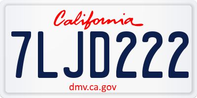 CA license plate 7LJD222