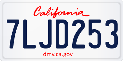 CA license plate 7LJD253