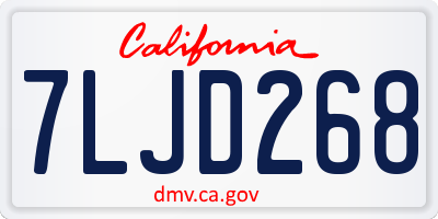 CA license plate 7LJD268