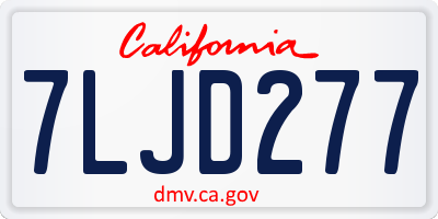 CA license plate 7LJD277