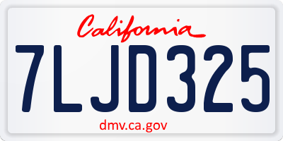 CA license plate 7LJD325