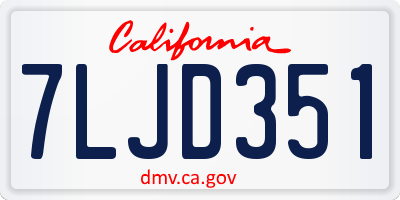 CA license plate 7LJD351