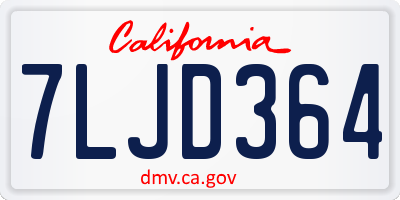 CA license plate 7LJD364