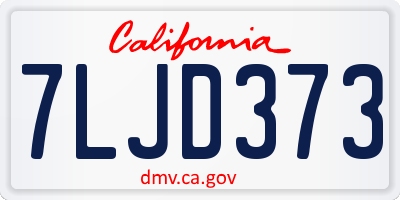 CA license plate 7LJD373