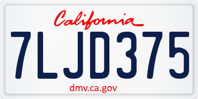 CA license plate 7LJD375