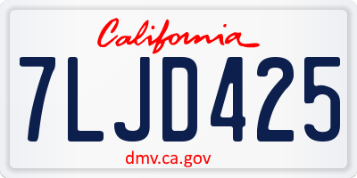CA license plate 7LJD425