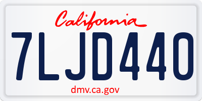 CA license plate 7LJD440