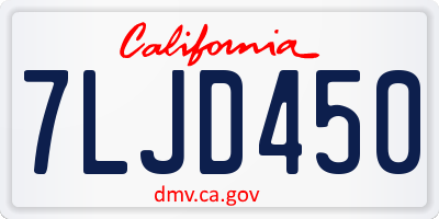 CA license plate 7LJD450
