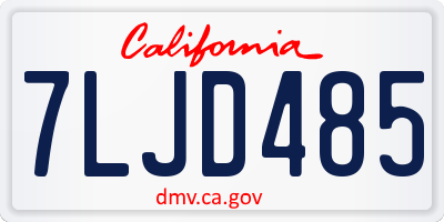 CA license plate 7LJD485