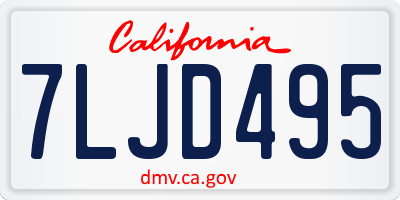 CA license plate 7LJD495