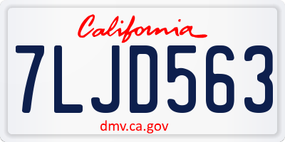 CA license plate 7LJD563