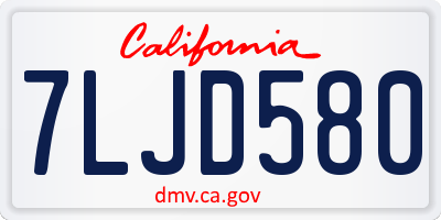 CA license plate 7LJD580