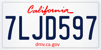 CA license plate 7LJD597
