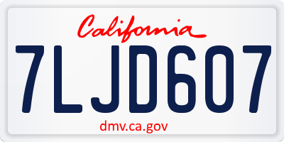 CA license plate 7LJD607