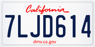 CA license plate 7LJD614