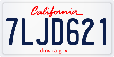 CA license plate 7LJD621