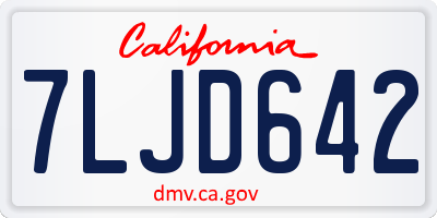 CA license plate 7LJD642