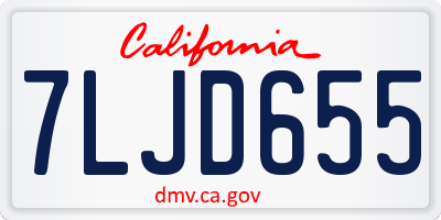 CA license plate 7LJD655