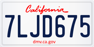 CA license plate 7LJD675