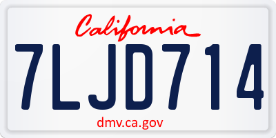 CA license plate 7LJD714