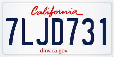 CA license plate 7LJD731