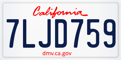 CA license plate 7LJD759