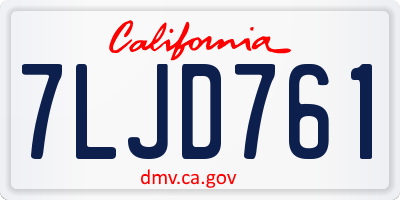 CA license plate 7LJD761