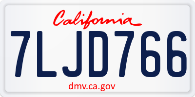 CA license plate 7LJD766