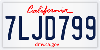 CA license plate 7LJD799