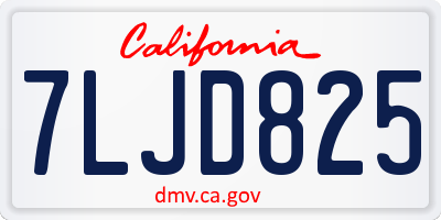 CA license plate 7LJD825
