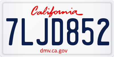 CA license plate 7LJD852