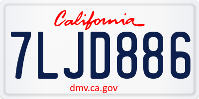 CA license plate 7LJD886