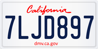 CA license plate 7LJD897