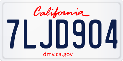 CA license plate 7LJD904