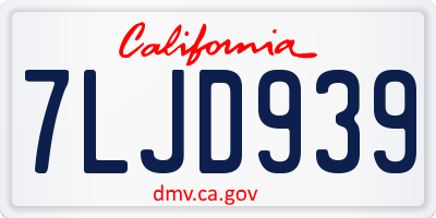 CA license plate 7LJD939