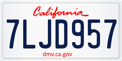 CA license plate 7LJD957