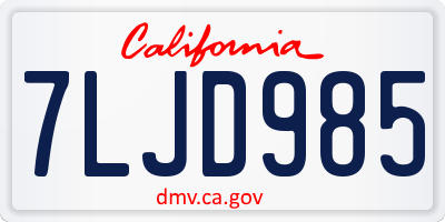 CA license plate 7LJD985