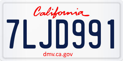 CA license plate 7LJD991