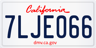 CA license plate 7LJE066