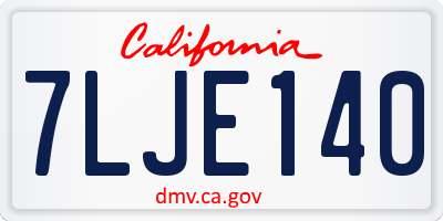 CA license plate 7LJE140