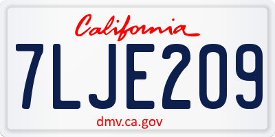 CA license plate 7LJE209