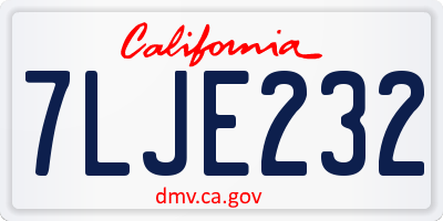 CA license plate 7LJE232
