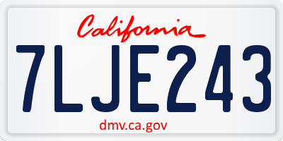 CA license plate 7LJE243
