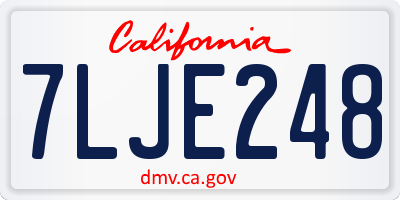 CA license plate 7LJE248