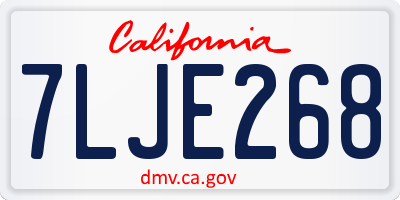CA license plate 7LJE268