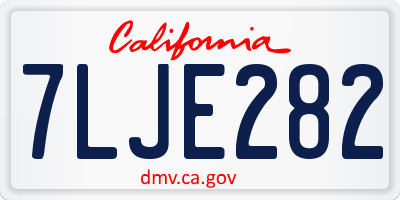 CA license plate 7LJE282