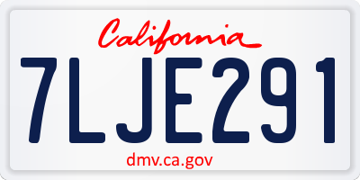 CA license plate 7LJE291
